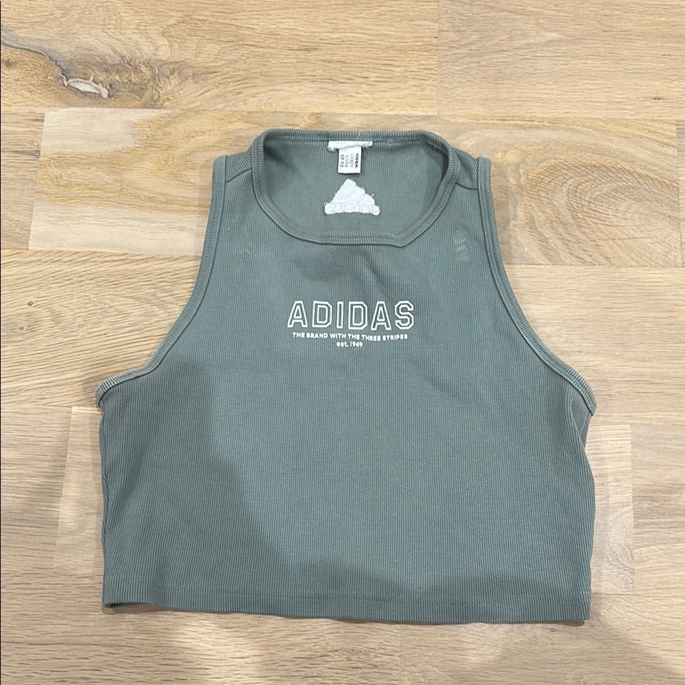 Adidas Olive Sleeveless Top